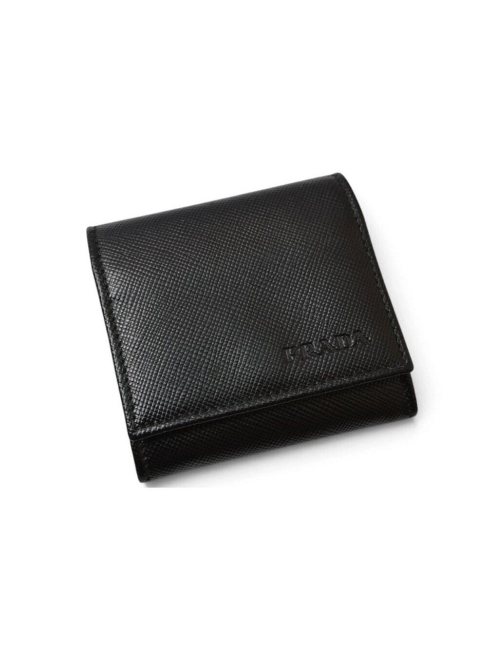 Prada Coin Purse Saffiano Leather 2 287 Black